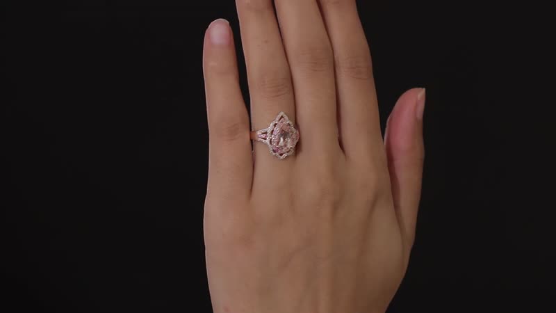Doorbuster Marropino Morganite and Multi Gemstone Ring in Vermeil Rose Gold Over Sterling Silver 2.10 ctw