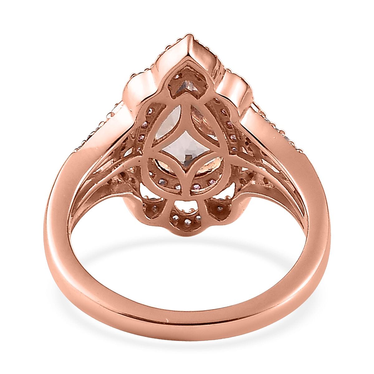 Marropino Morganite, Multi Gemstone Ring in Vermeil RG Over Sterling Silver (Size 10.0) 2.10 ctw