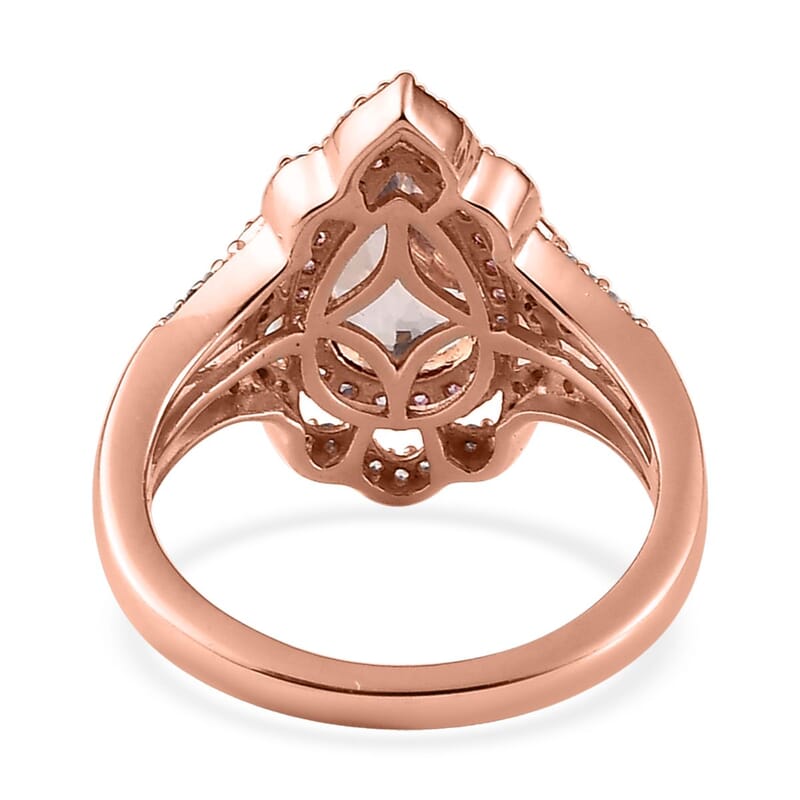 Marropino Morganite, Multi Gemstone Ring in Vermeil RG Over Sterling Silver (Size 10.0) 2.10 ctw