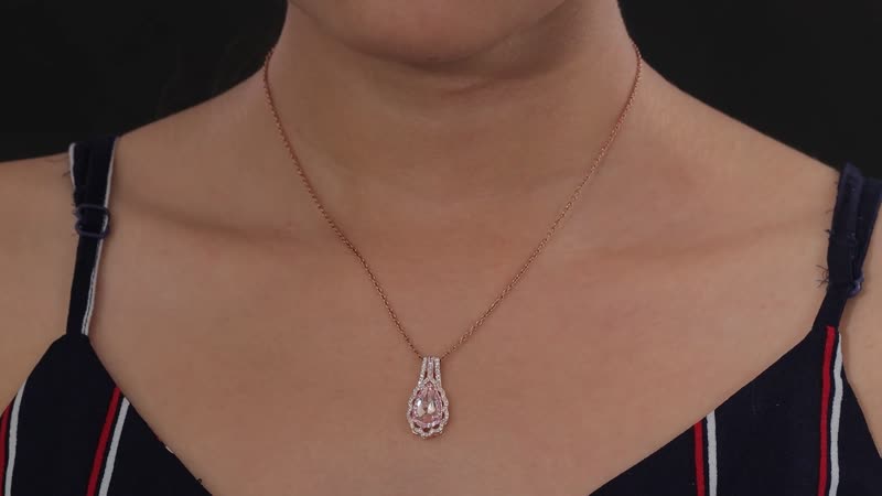 Marropino Morganite and Multi Gemstone Pendant in Vermeil Rose Gold Over Sterling Silver 2.10 ctw