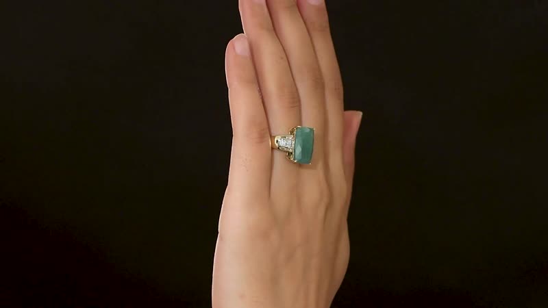 Doorbuster Luxoro 10K Yellow Gold Premium Grandidierite and G-H I3 Diamond Ring 4.25 Grams 12.10 ctw