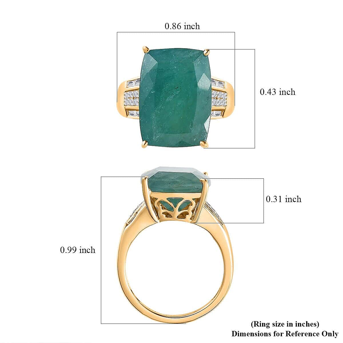 Luxoro 10K Yellow Gold Premium Grandidierite and G-H I3 Diamond Ring (Size 9.0) 4.25 Grams 12.10 ctw image number 5