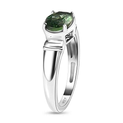 Natural Green Apatite 1.26 ctw Ring in Platinum Over Sterling Silver (Size 11.5)