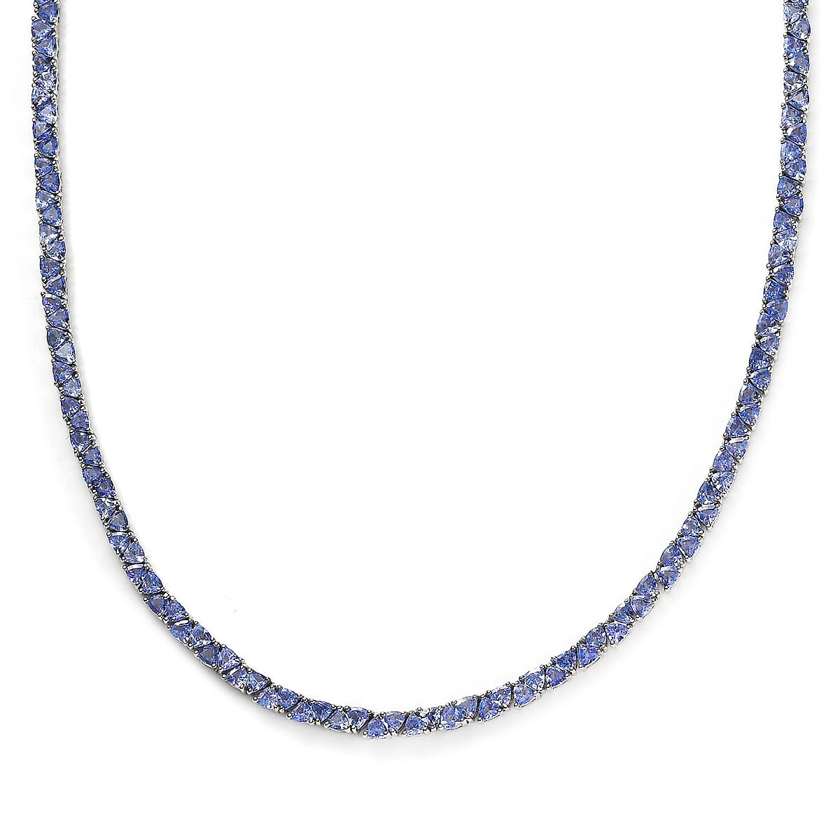 Tanzanite Tennis Necklace (18 Inches) in Platinum Over Sterling Silver 17.30 ctw image number 3