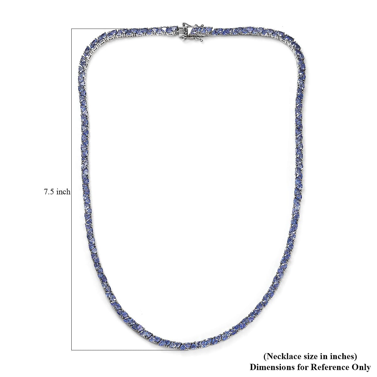 Tanzanite Tennis Necklace (18 Inches) in Platinum Over Sterling Silver 17.30 ctw image number 5