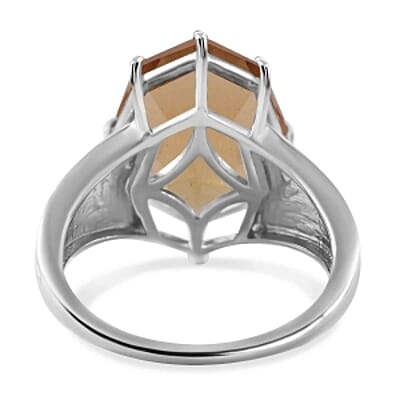 Citrineancy Free 10.31 ctw Ring in Rhodium Over Sterling Silver (Size 9)