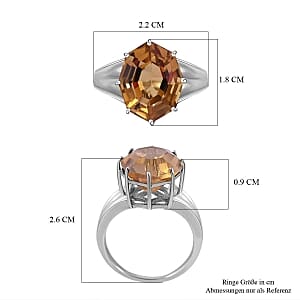 Citrineancy Free 10.31 ctw Ring in Rhodium Over Sterling Silver (Size 9)