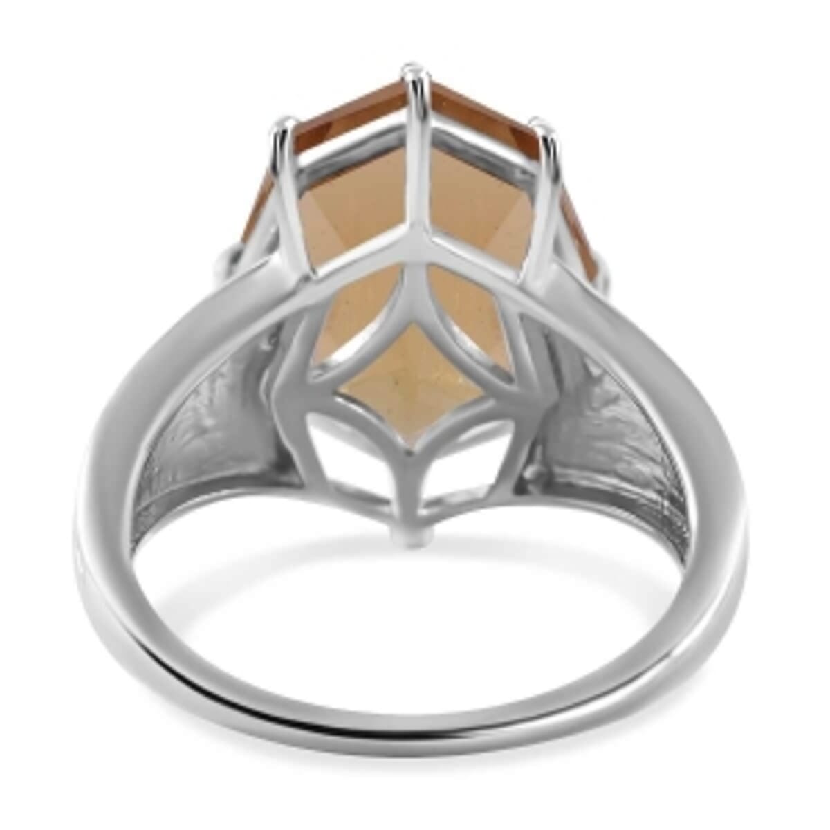Brazilian Citrine 10.31 ctw Ring in Rhodium Over Sterling Silver (Size 11.5) image number 3