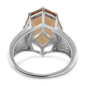 Brazilian Citrine 10.31 ctw Ring in Rhodium Over Sterling Silver (Size 11.5)