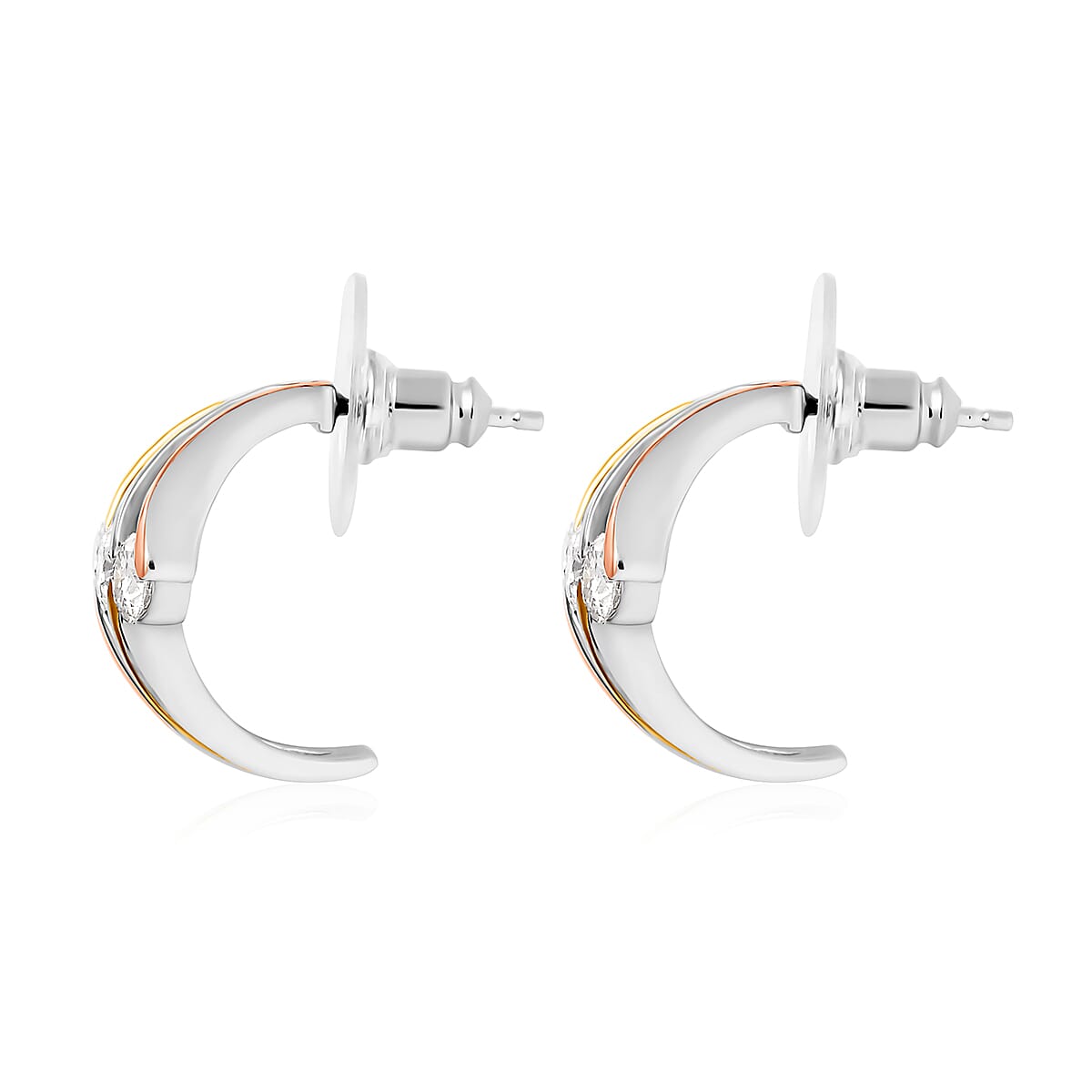 Moissanite 1.35 ctw Earrings in Vermeil Yellow Gold, Rose Gold and Platinum Over Sterling Silver