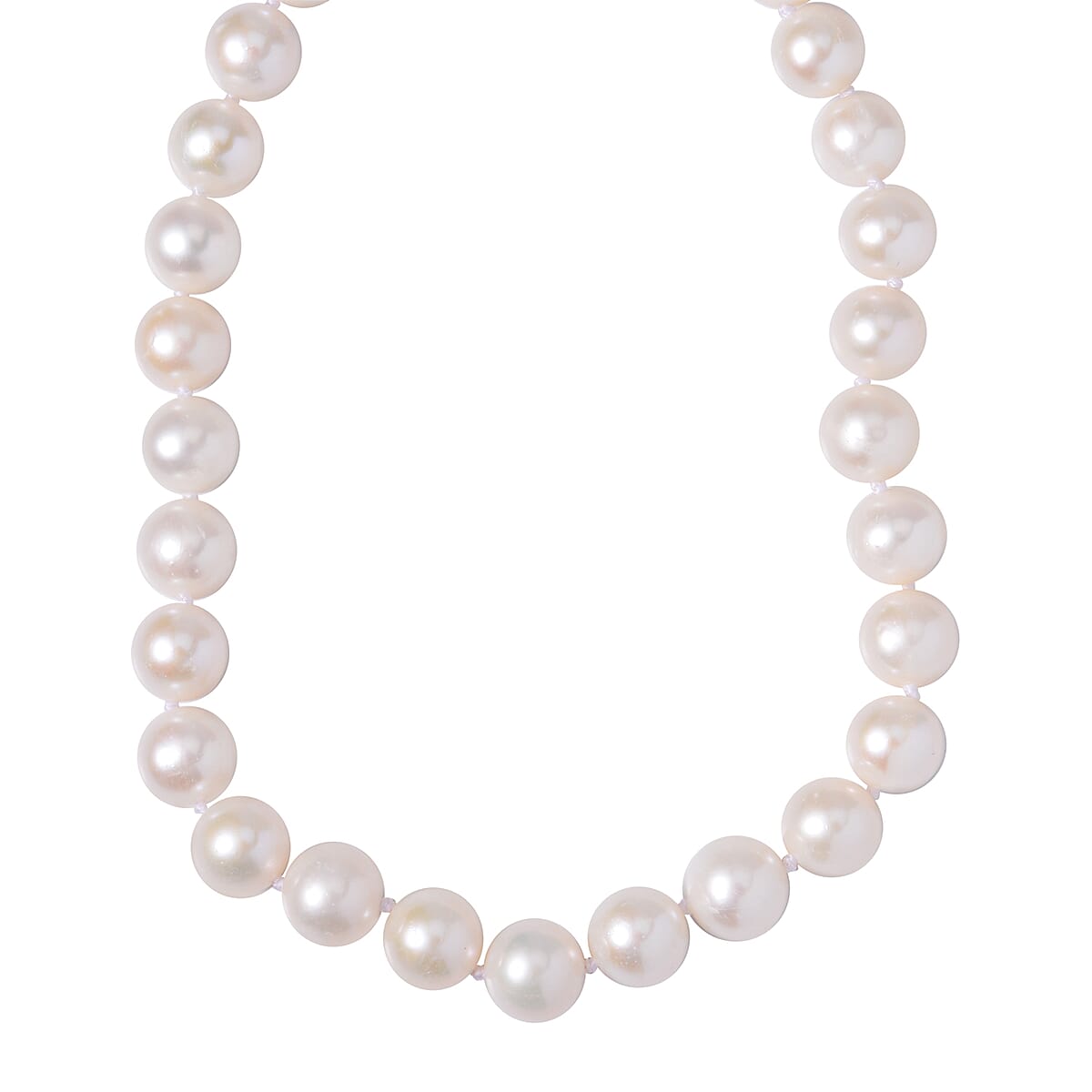 Freshwater Pearl 8-9mmm Necklace 18-21 Inches in Rhodium Over Sterling Silver with Magnetic Clasp image number 2