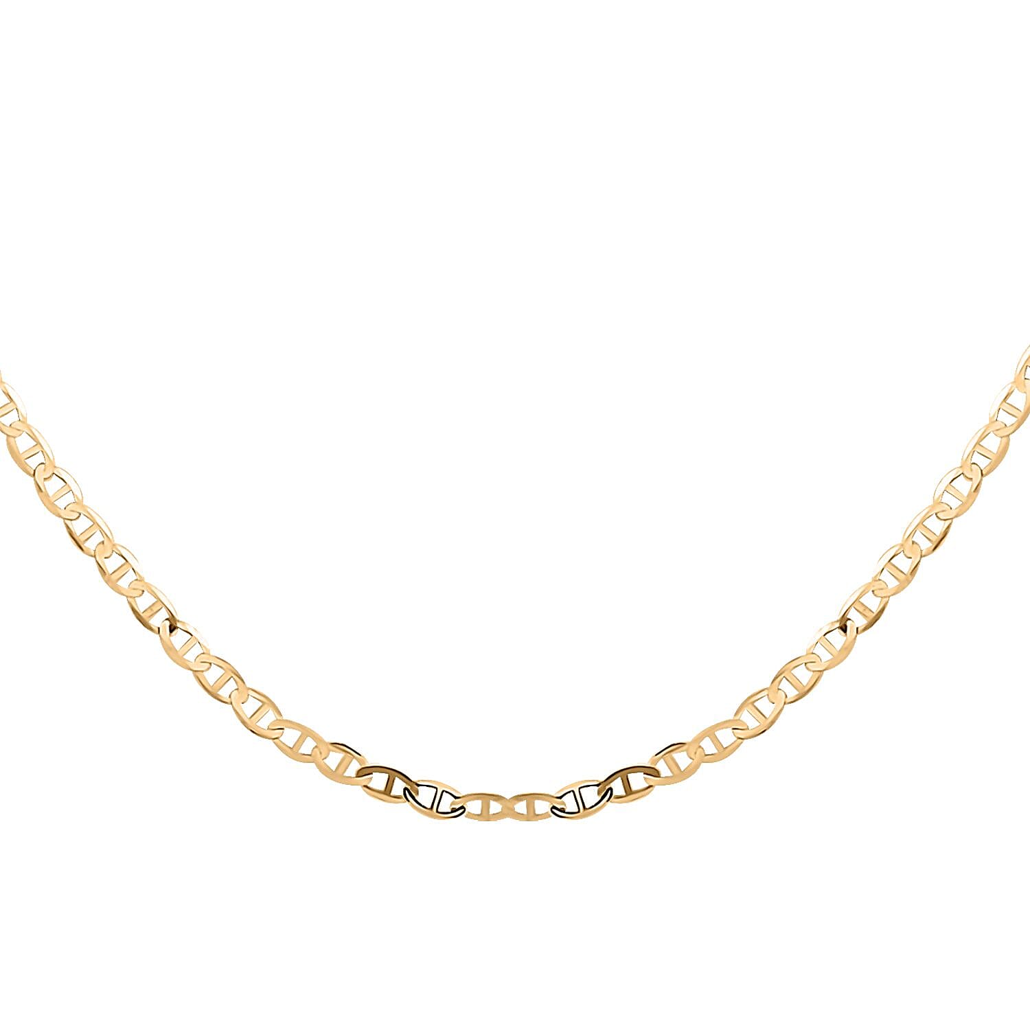 10K Yellow Gold 1.5mm Mariner Chain Necklace 18 Inches 0.90 Grams