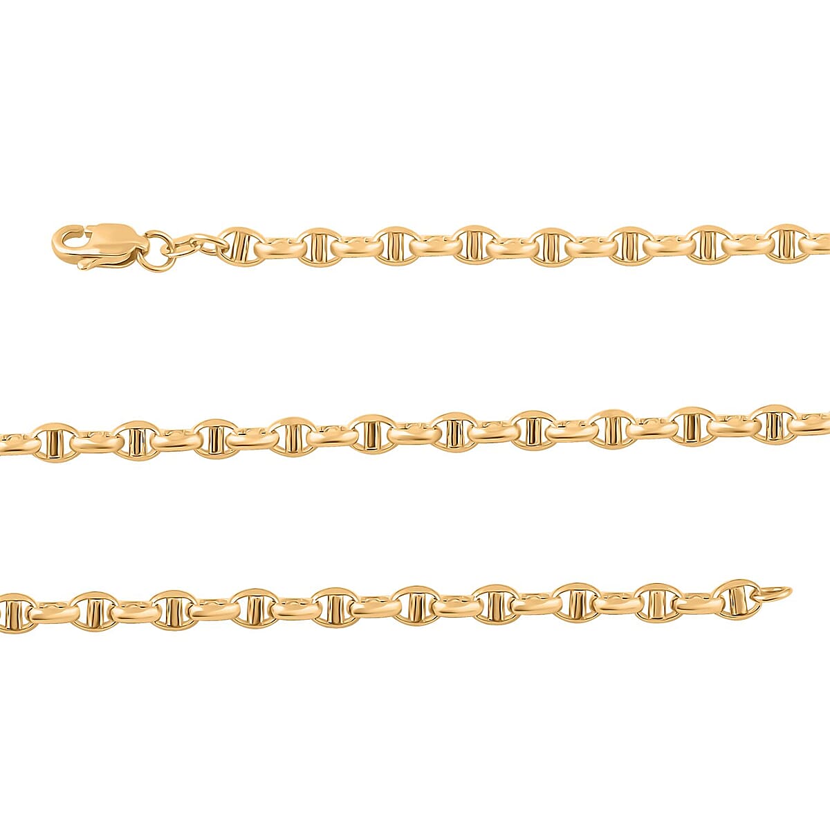 14K Yellow Gold 4.15mm Filk Chain Necklace 24 Inches 9 Grams image number 3