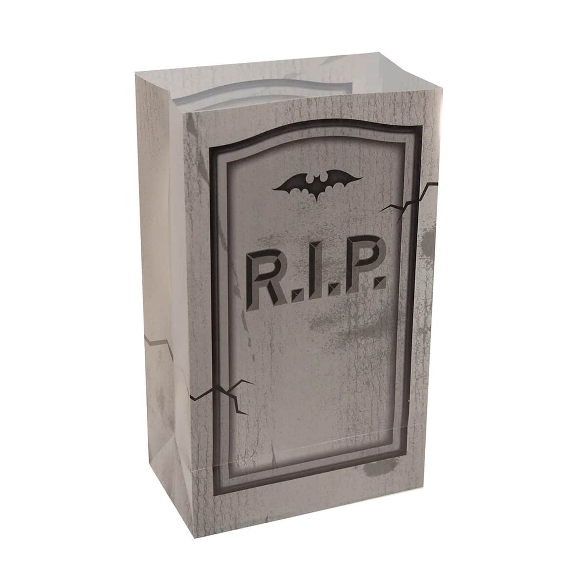 Halloween-Plastic Luminaria Bags, Tombstone – Set of 12 image number 0