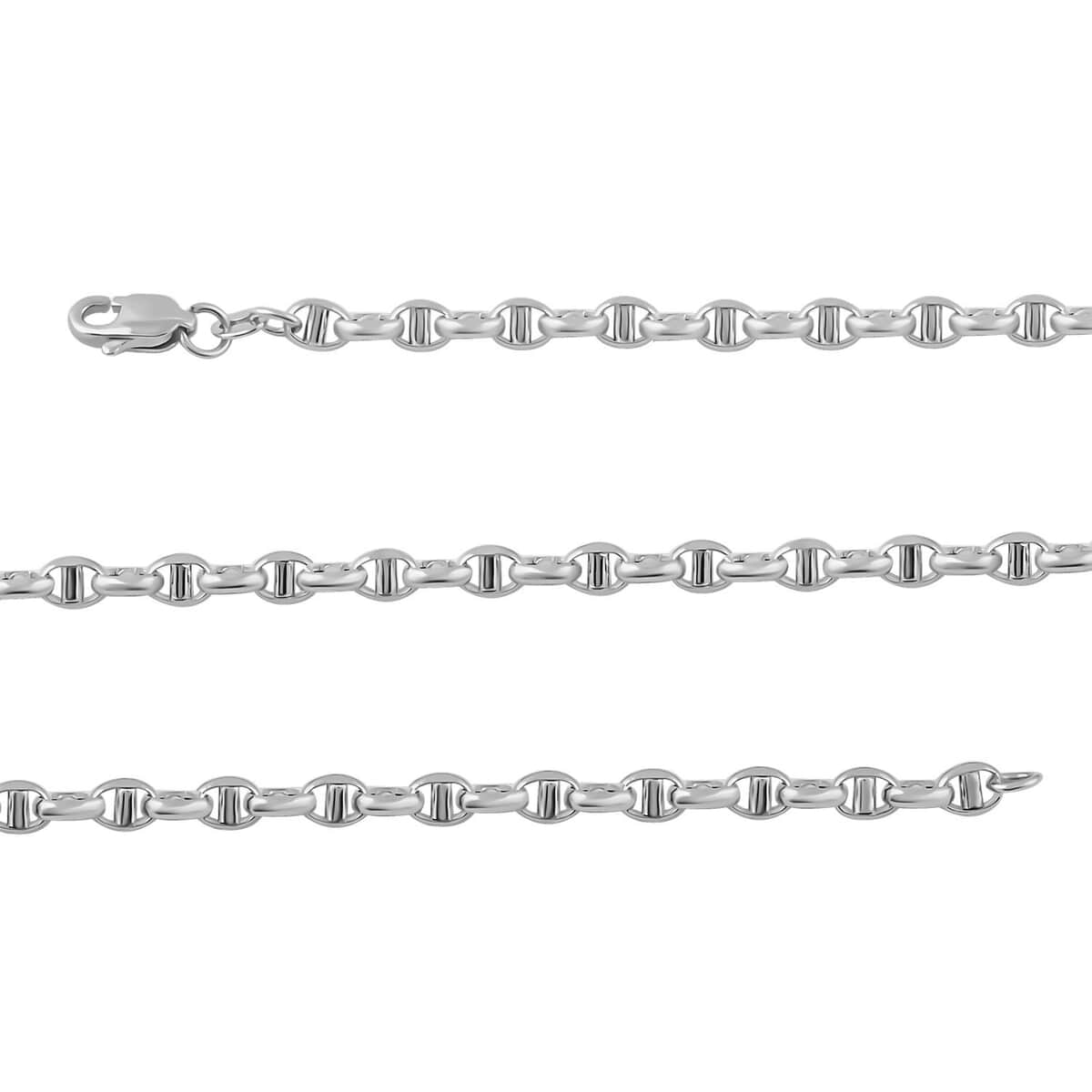 14K White Gold 4.15mm Filk Chain Necklace 24 Inches 9.15 Grams image number 3