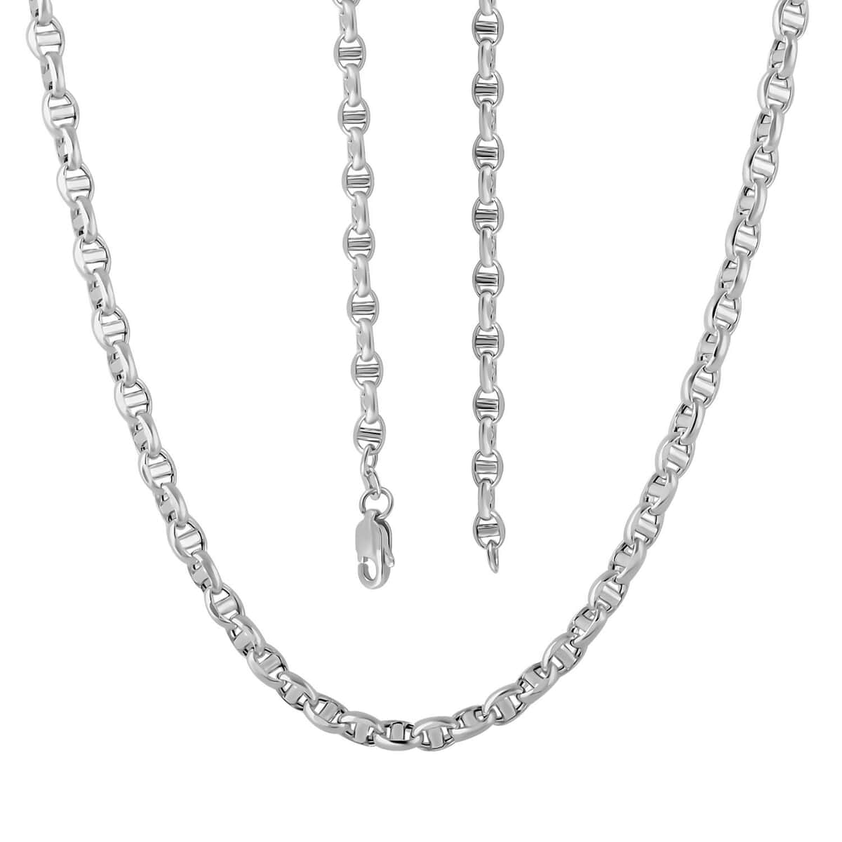 14K White Gold 4.15mm Filk Chain Necklace 24 Inches 9.15 Grams image number 4