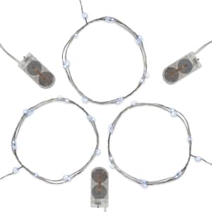 Halloween-Battery Operated Cool White LED Fairy String Lights- Set of 3