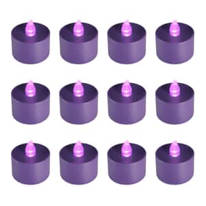 Halloween-Battery Powered Purple LED Tealights 12 Lights