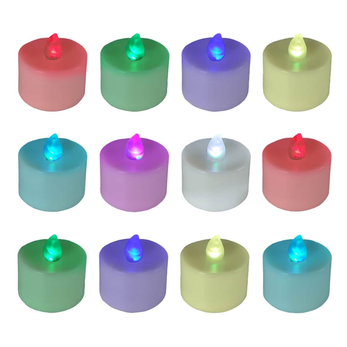 Halloween-Battery Powered Color Changing LED Tealights 12 Lights image number 0