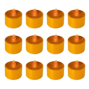 Halloween-Battery Powered Orange LED Tealights 12 Lights