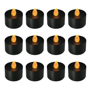 Halloween-Battery Powered Black LED Tealights 12 Lights