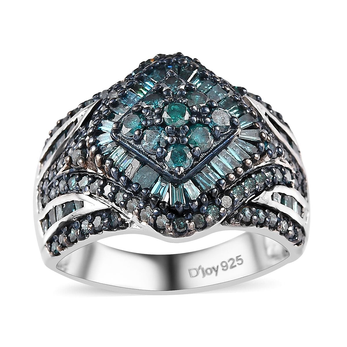 Blue Diamond 1.50 ctw Ring in Platinum Over Sterling Silver (Size 7.0) image number 0