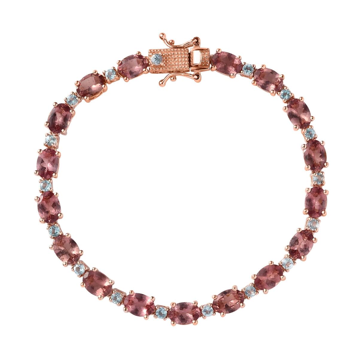 Premium Blush Apatite and Blue Apatite Bracelet in Vermeil Rose Gold Over Sterling Silver (7.25 In) 15.65 ctw image number 0