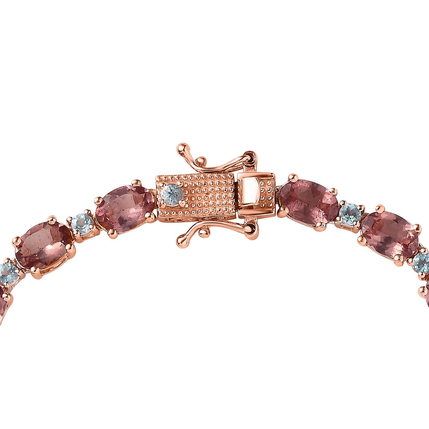 Premium Blush Apatite and Blue Apatite Bracelet in Vermeil Rose Gold Over Sterling Silver (7.25 In) 15.65 ctw