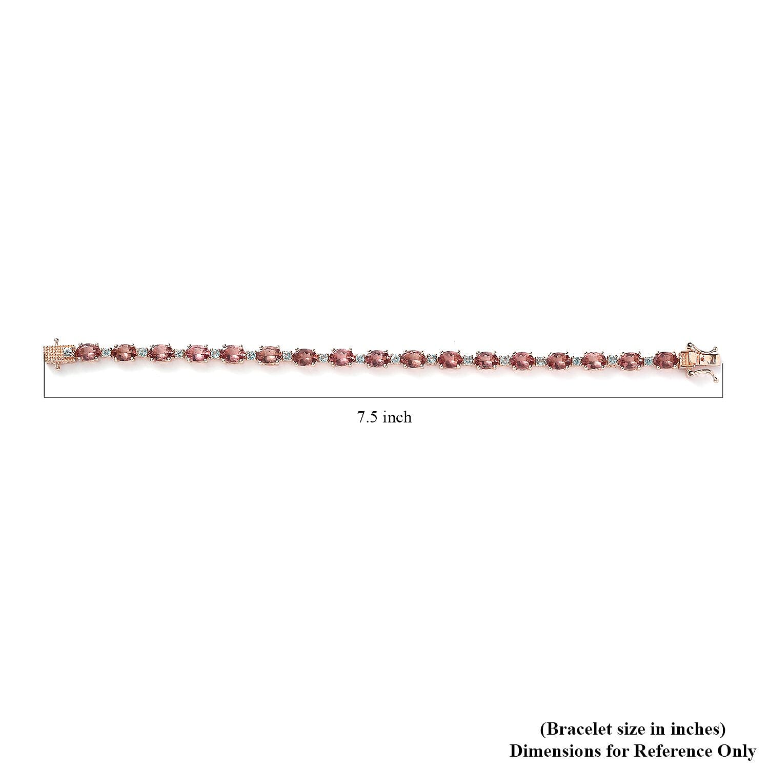 Premium Blush Apatite and Blue Apatite Bracelet in Vermeil Rose Gold Over Sterling Silver (7.25 In) 15.65 ctw