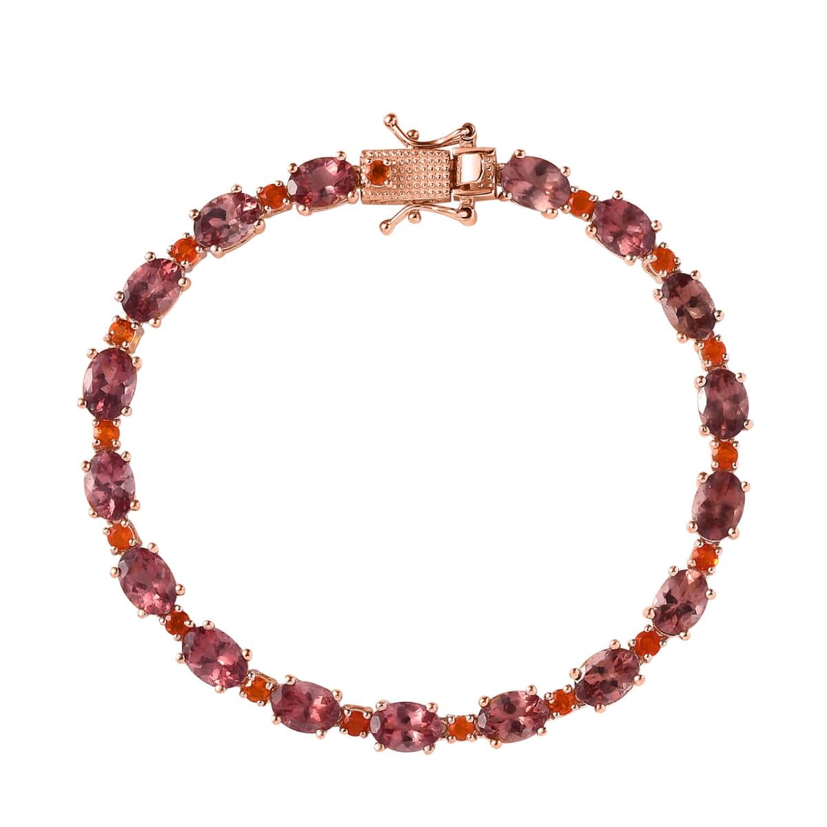 Premium Blush Apatite and Jalisco Fire Opal Bracelet in Vermeil Rose Gold Over Sterling Silver (7.25 In) 15.15 ctw image number 0