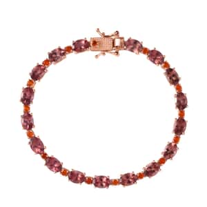 Premium Blush Apatite and Jalisco Fire Opal Bracelet in Vermeil Rose Gold Over Sterling Silver (7.25 In) 15.15 ctw