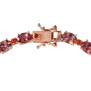 D'Joy Premium Blush Apatite and Jalisco Fire Opal Bracelet in Vermeil Rose Gold Over Sterling Silver (7.25 In) 15.15 ctw
