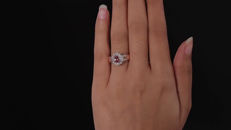 Blush Apatite, White and Champagne Zircon Sunburst Ring in Vermeil RG Over Sterling Silver (Size 10.0) 1.60 ctw