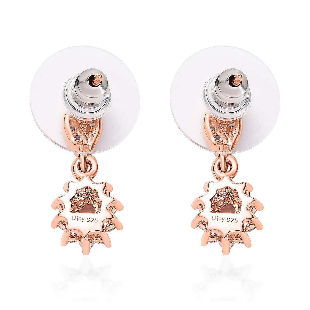 Blush Apatite and White Zircon Sunburst Earrings in Vermeil Rose Gold Over Sterling Silver 0.85 ctw image number 3