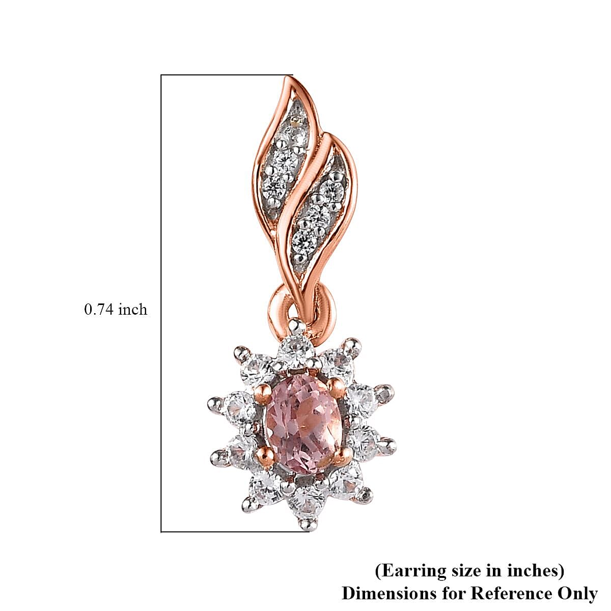 Blush Apatite and White Zircon Sunburst Earrings in Vermeil Rose Gold Over Sterling Silver 0.85 ctw image number 4