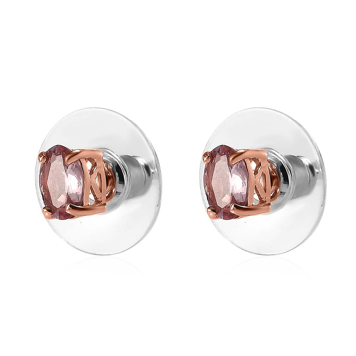 Blush Apatite Solitaire Stud Earrings in Vermeil Rose Gold Over Sterling Silver 1.00 ctw