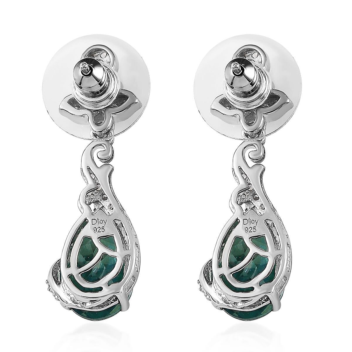 Peacock Quartz (Triplet) and Multi Gemstone Dangle Earrings in Platinum Over Sterling Silver 7.70 ctw