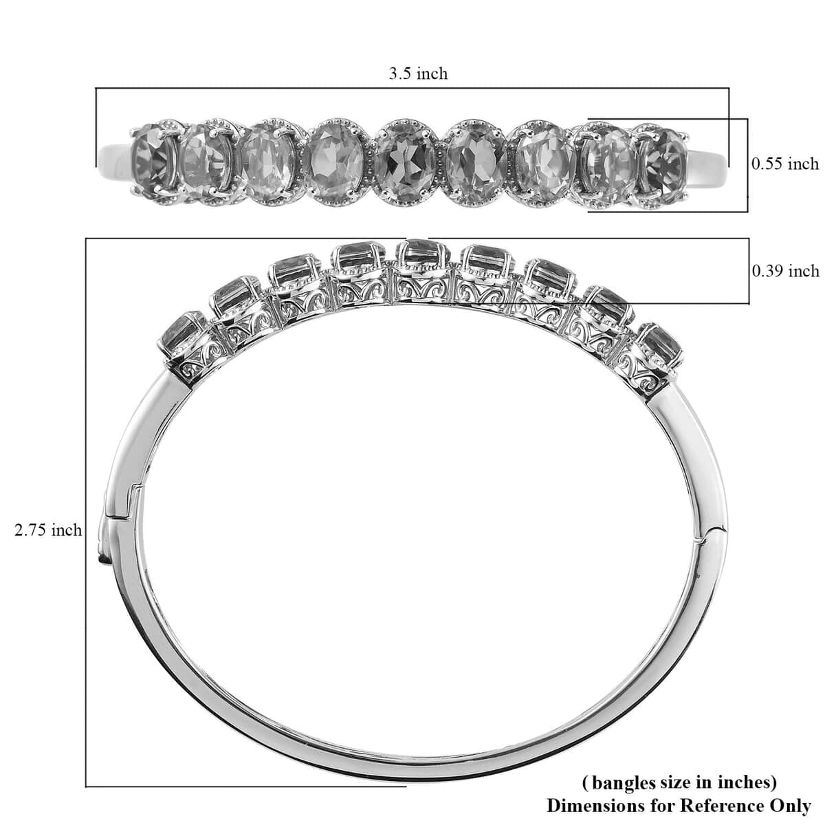 Peacock Quartz (Triplet) Bangle Bracelet in Platinum Over Sterling Silver (8.00 In) 18.90 ctw image number 5