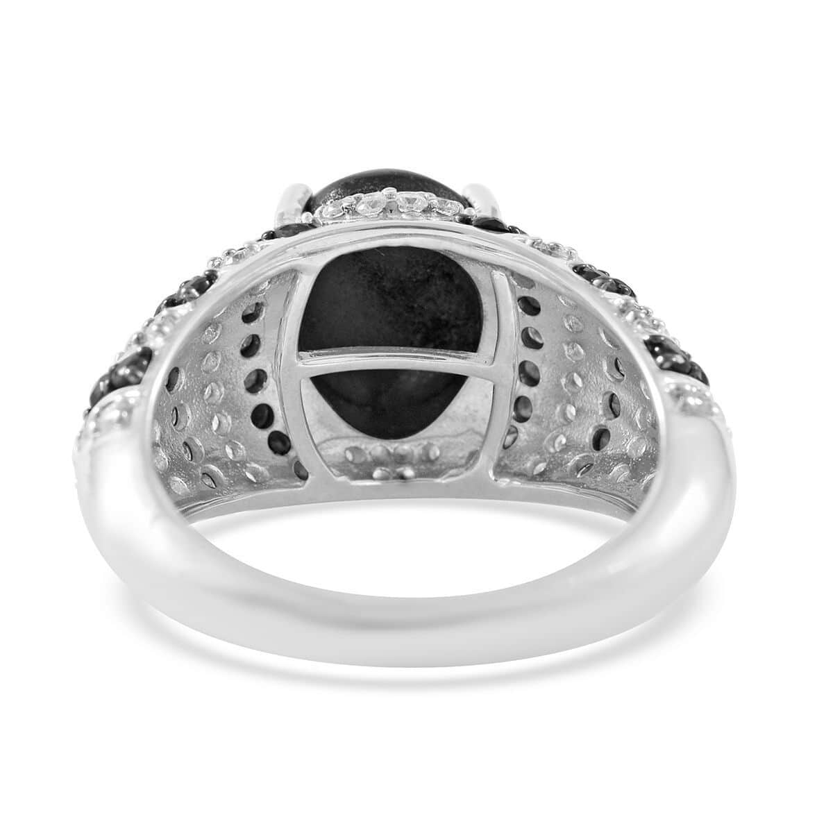 Blue Star Sapphire (DF) and Multi Gemstone Ring in Platinum Over Sterling Silver (Size 8.0) 6.15 ctw image number 3