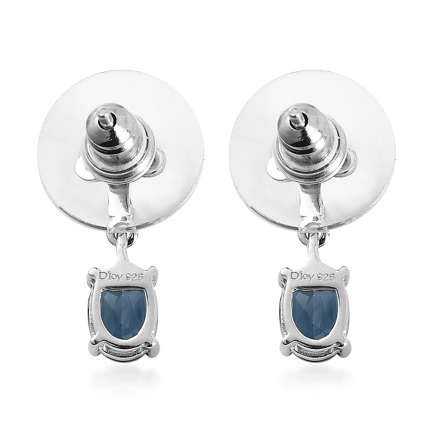 London Blue Topaz Dangle Earrings in Platinum Over Sterling Silver 1.75 ctw