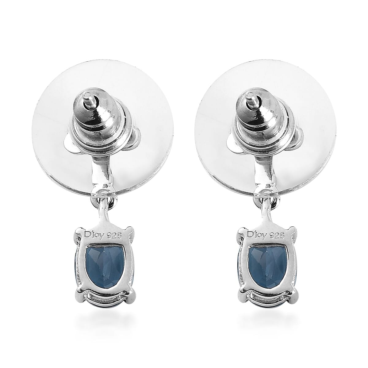London Blue Topaz Dangle Earrings in Platinum Over Sterling Silver 1.75 ctw image number 4