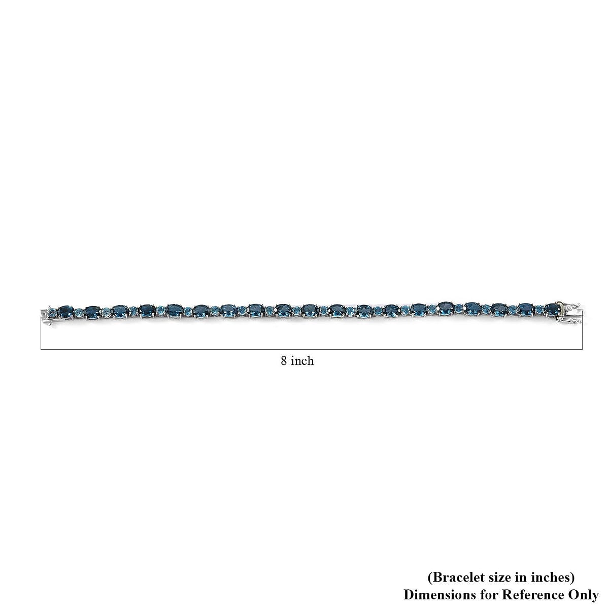 London Blue Topaz and Swiss Blue Topaz Bracelet in Platinum Over Sterling Silver (8.00 In) 20.90 ctw image number 3