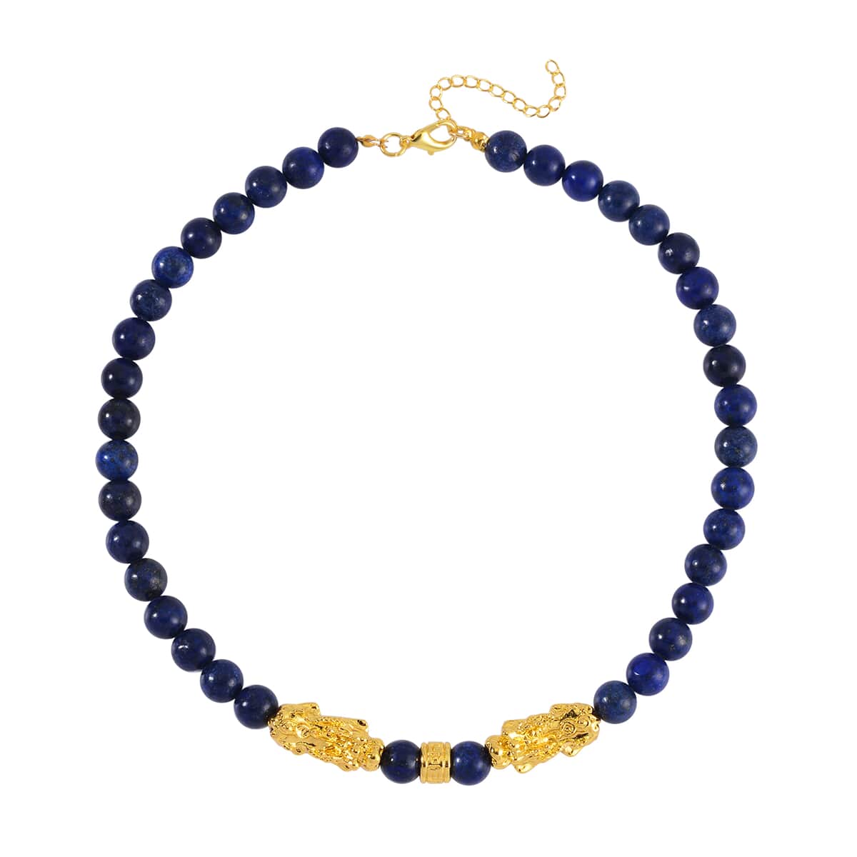 TLV Lapis Lazuli Pixiu and Beaded Necklace (18-20 Inches) in Goldtone 325.00 ctw image number 0