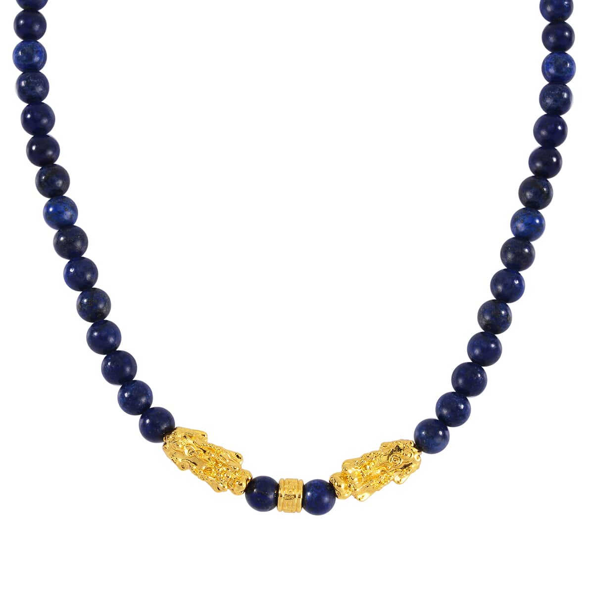 TLV Lapis Lazuli Pixiu and Beaded Necklace (18-20 Inches) in Goldtone 325.00 ctw image number 2