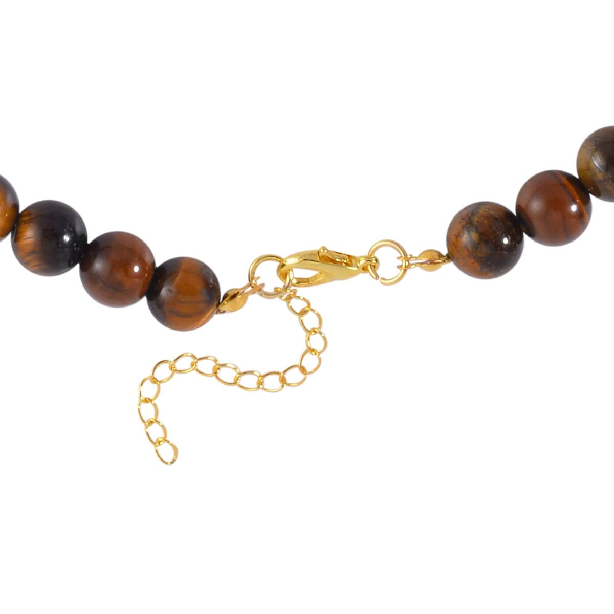 Yellow Tiger's Eye Pixiu and Beaded Necklace 18-20 Inches in Goldtone 325.00 ctw image number 3