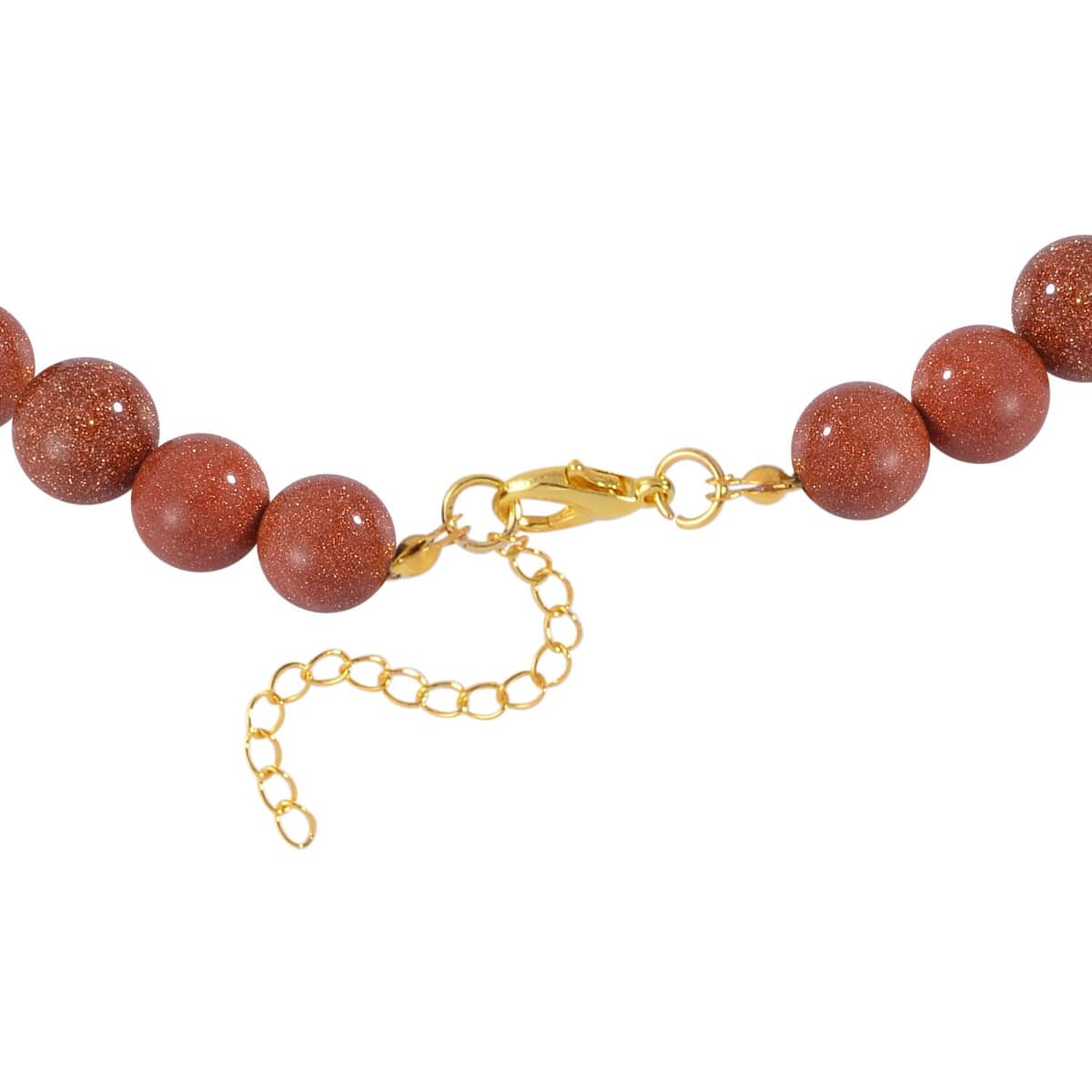 Gold Sandstone Pixiu and Beaded Necklace 18-20 Inches in Goldtone 325.00 ctw image number 3