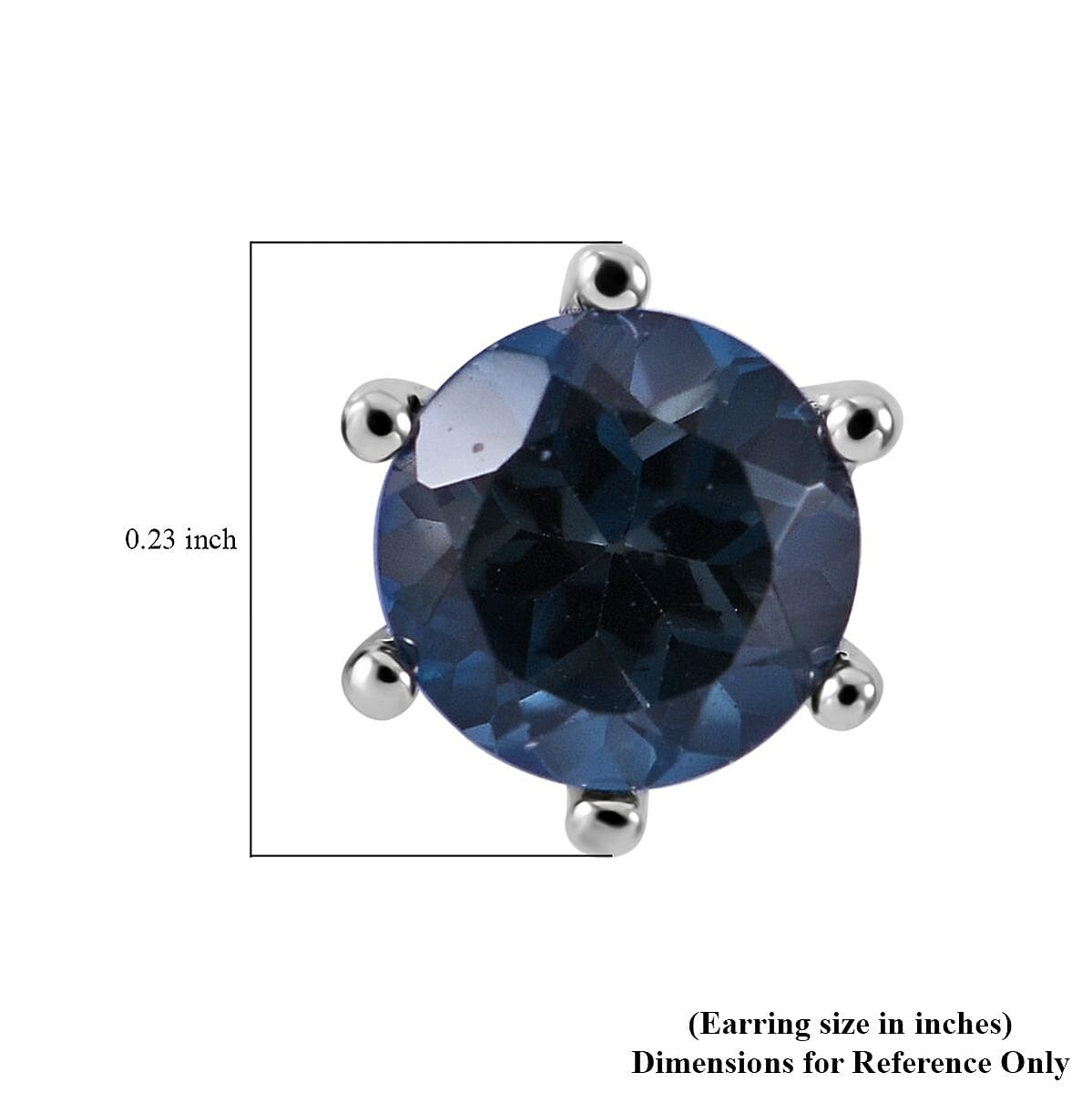 London Blue Topaz Solitaire Stud Earrings in Platinum Over Sterling Silver 2.00 ctw image number 3