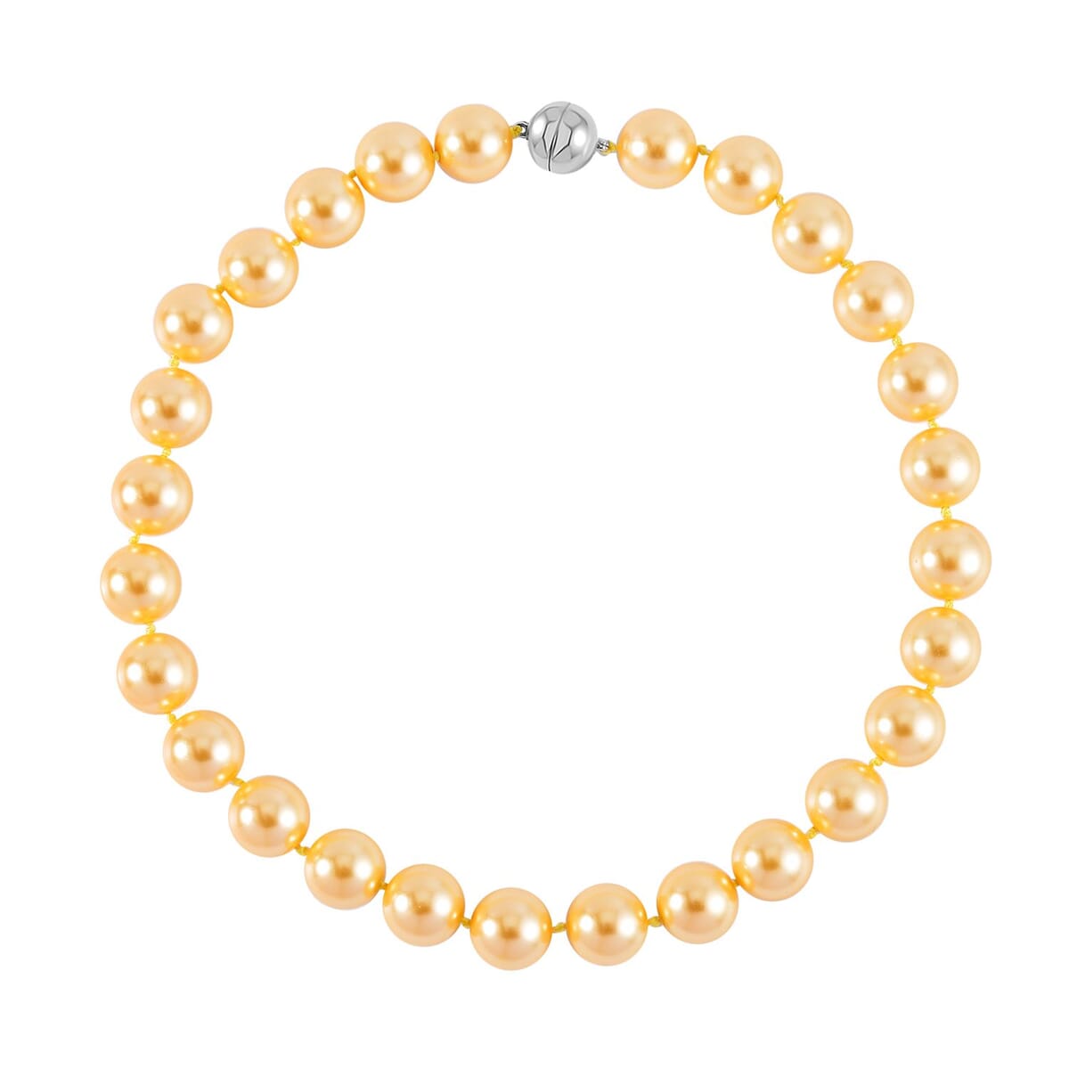 Golden Color Shell Pearl Necklace 20 Inches in Stainless Steel image number 0