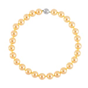 Golden Color Shell Pearl Necklace 20 Inches in Stainless Steel
