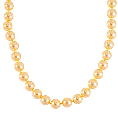Golden Color Shell Pearl Necklace 20 Inches in Stainless Steel